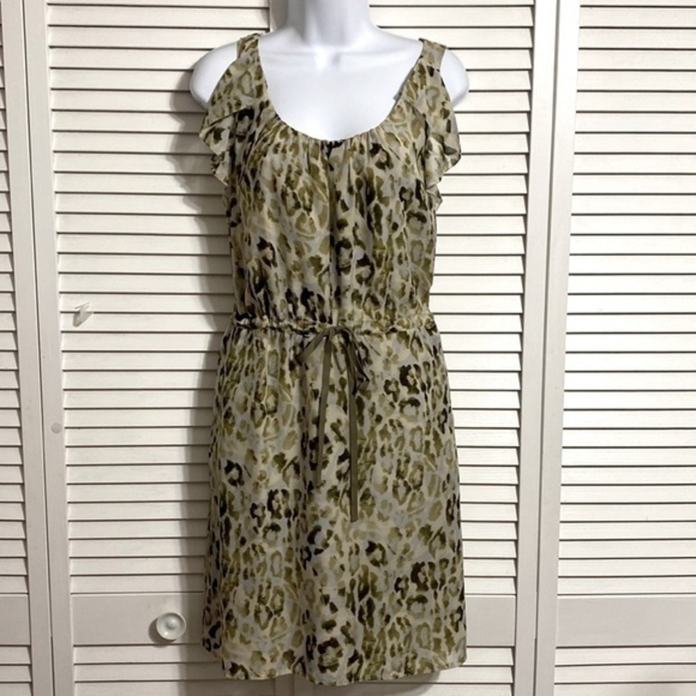 LOFT Green Sleeveless Scoop Neck Sundress with Pockets